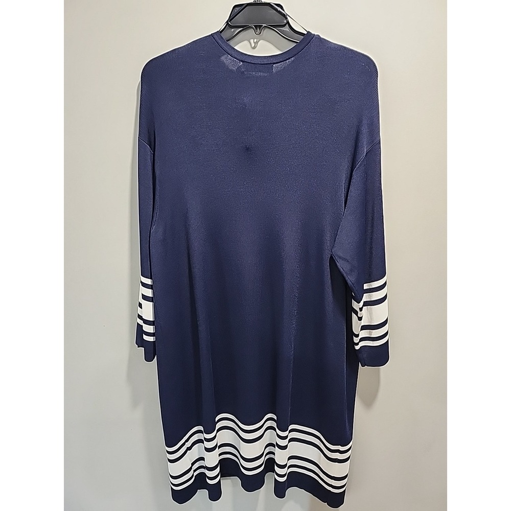 Lauren Ralph Lauren NWT Open Face Cardigan Womens 3X Blue/White Long-sleeve New - Picture 7 of 7